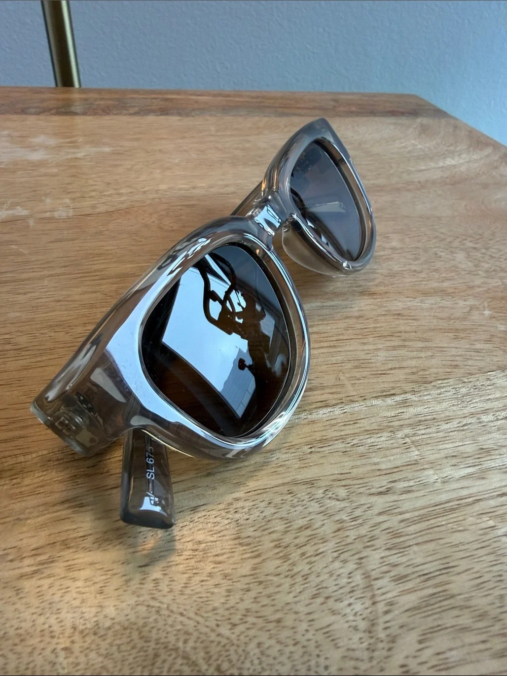Saint Laurent SL Translucent Taupe Frame Sunglasses with Brown Lenses